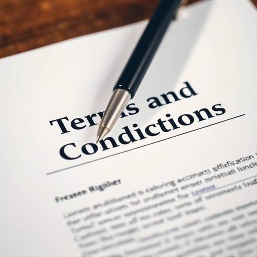 Image of a document labeled 'Terms and Conditions' with a pen resting on top, symbolizing agreement and legal obligation.